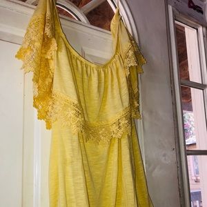 Yellow Off the Shoulder shirt